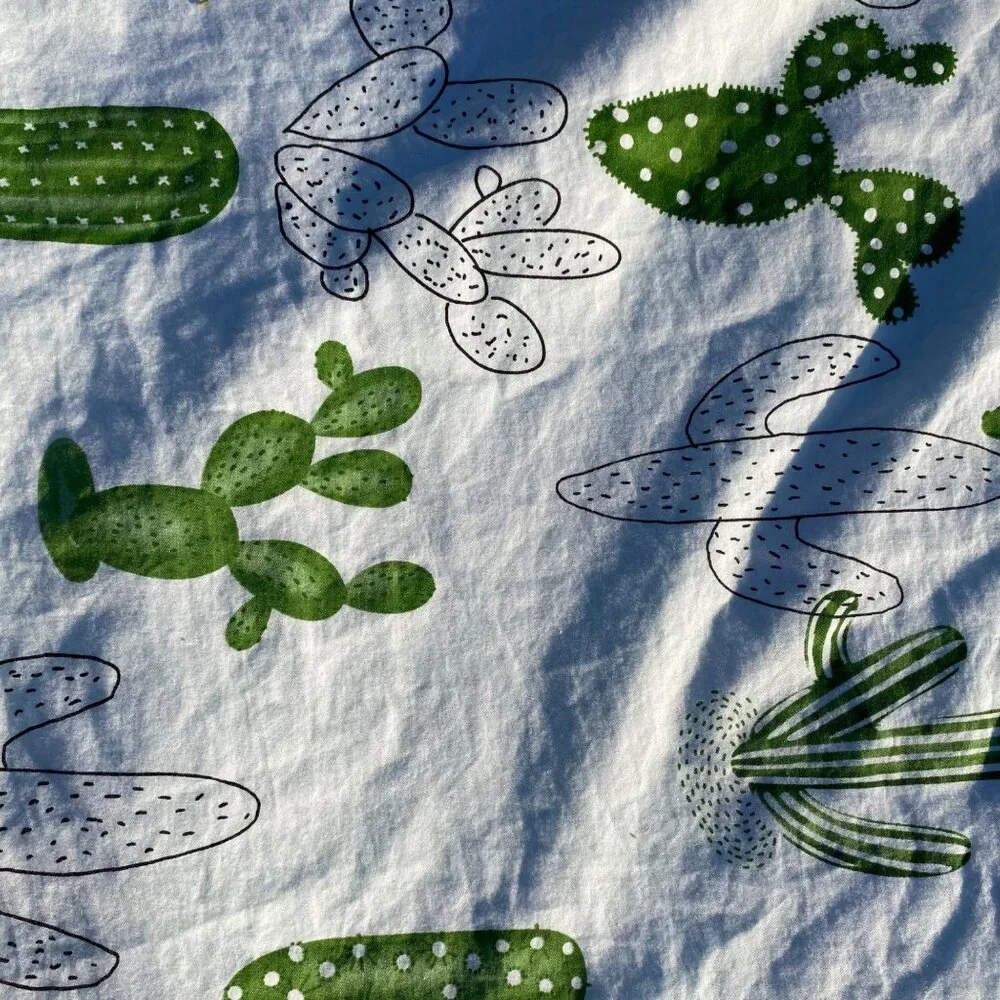 Bedding Collection green cactus duvet cover reversible cotton zip full Southwest